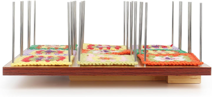 Coopay Granny Square Spanner 29 cm, Sperrbrett für Granny Square Gross, Bambus Blocking Board mit 30