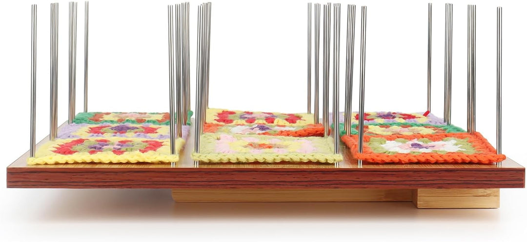 Coopay Granny Square Spanner 29 cm, Sperrbrett für Granny Square Gross, Bambus Blocking Board mit 30