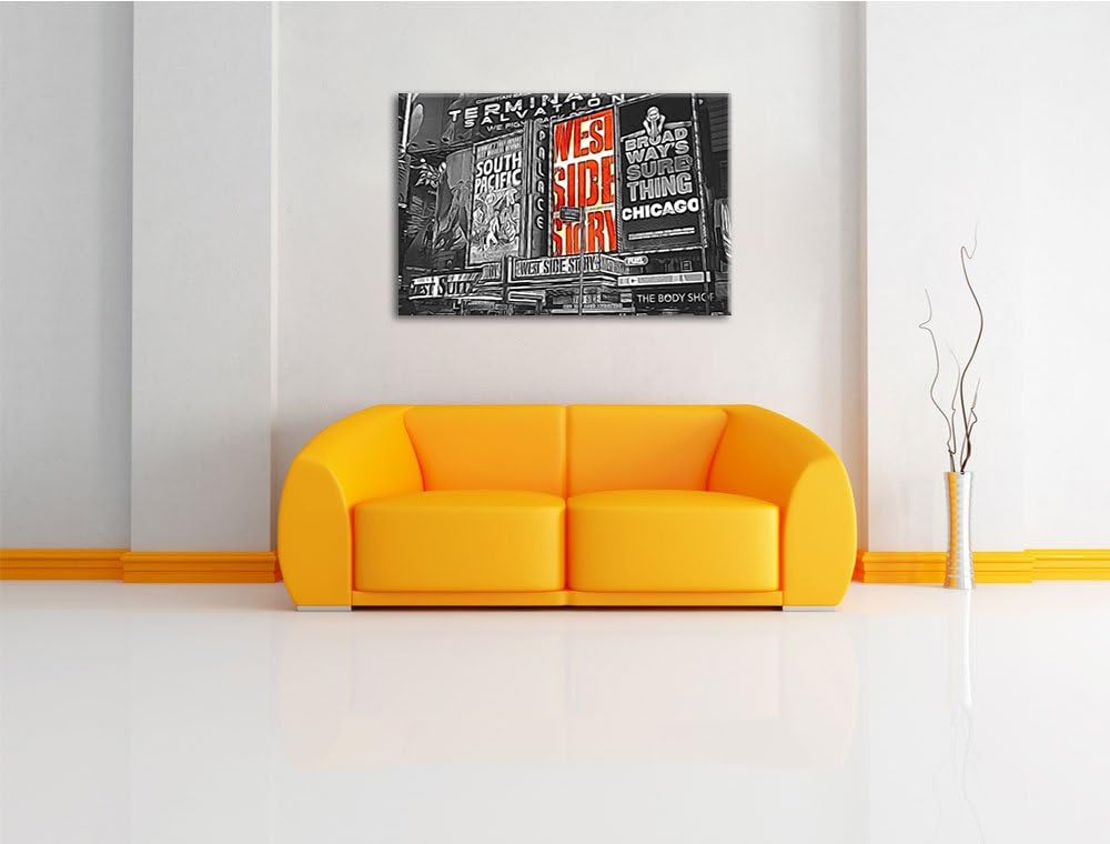 grossartiges Programm des berühmten Broadway's schwarz/weiss Deluxe Format: 100x70 cm auf Leinwand,