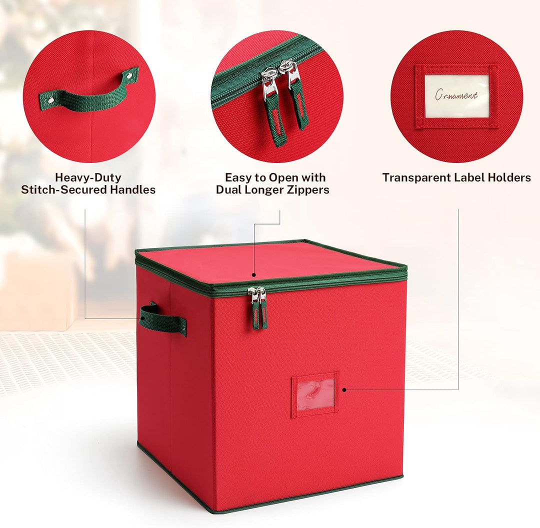 MaidMAX Aufbewahrungsbox fĂŒr Weihnachtskugeln mit Verstellbaren TrennwĂ€nden, Aufbewahrungstasche Wei