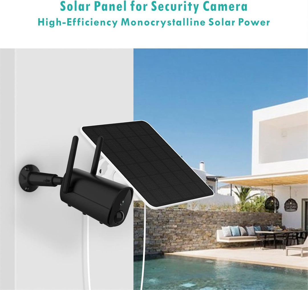 Solarpanel für Akku Überwachungskamera Aussen, 6W USB-Solarmodul kompatibel mit batteriebetriebener