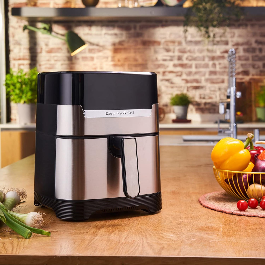 Moulinex Easy Fry & Grill 4,2 L EZ505D Luftfritteuse ohne Öl 2 in 1 zum Braten oder Grillen, Digital