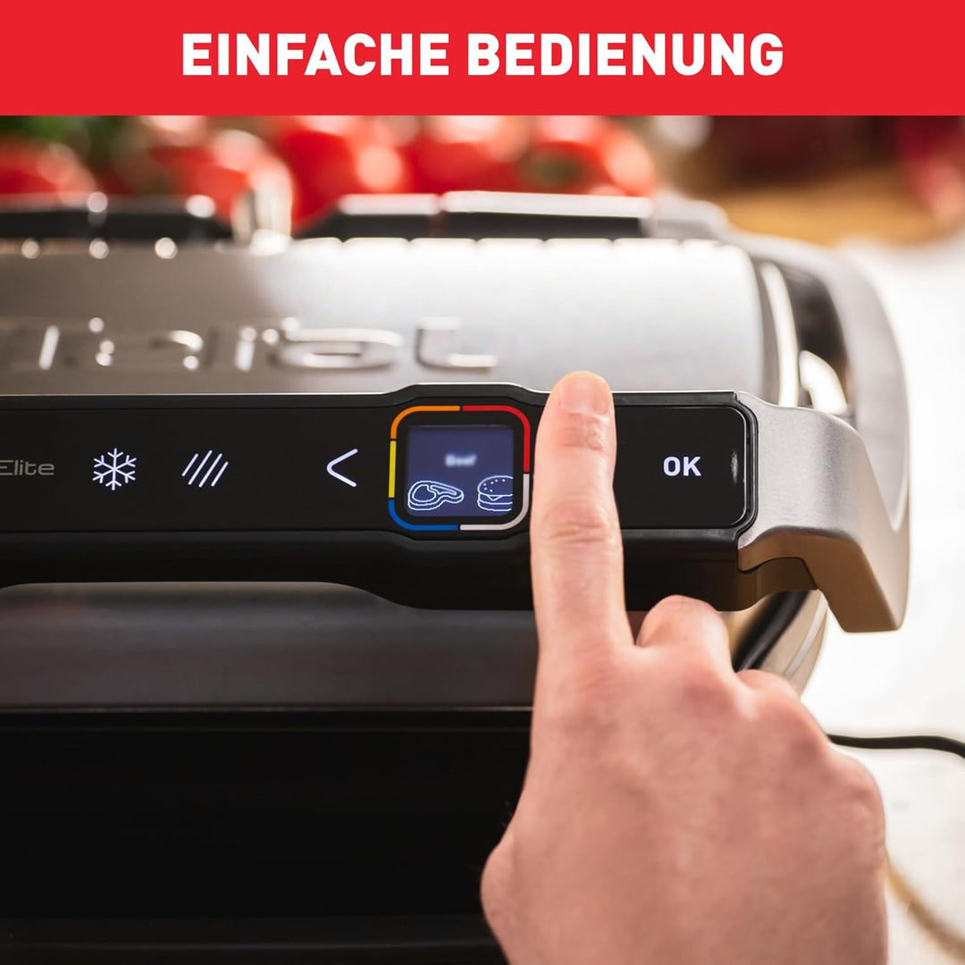 Tefal Optigrill Elite GC750D | Kontaktgrill | Elektrischer Indoor-Grill | 12 automatische Grillprogr