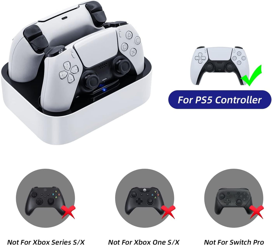 Mcbazel Ladestation PS5 Controller, PS5, Doppel-Ladegerät, Schutz gegen Überhitzung, dreifacher Schu