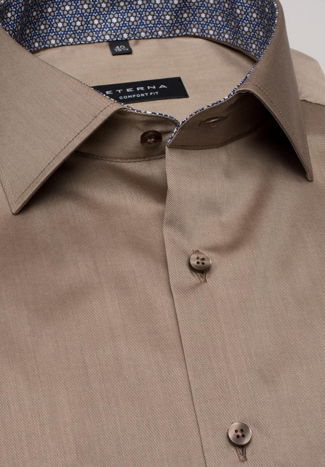 eterna Kurzarm Hemd Comfort Fit Twill unifarben