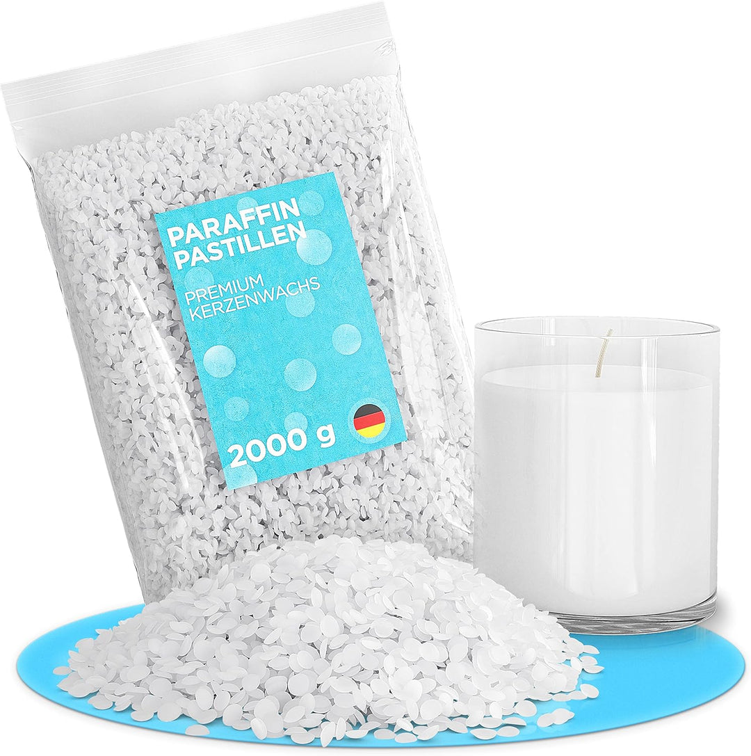 molinoRC Kerzenwachs - 2kg REIN WEIssES Paraffinwachs für Kerzen - Qualität aus Deutschland - Kerzen