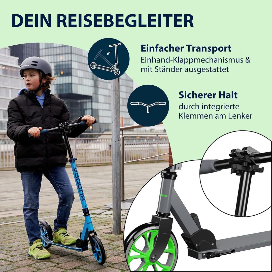 HUDORA Scooter Up 200 Normal grau / neon grün, Normal grau / neon grün