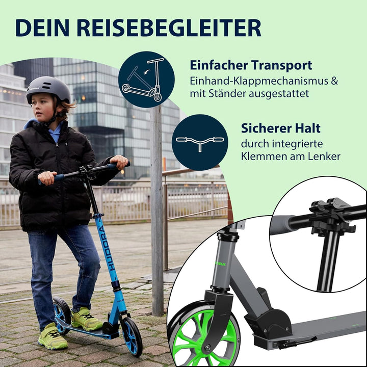 HUDORA Scooter Up 200 Normal grau / neon grün, Normal grau / neon grün