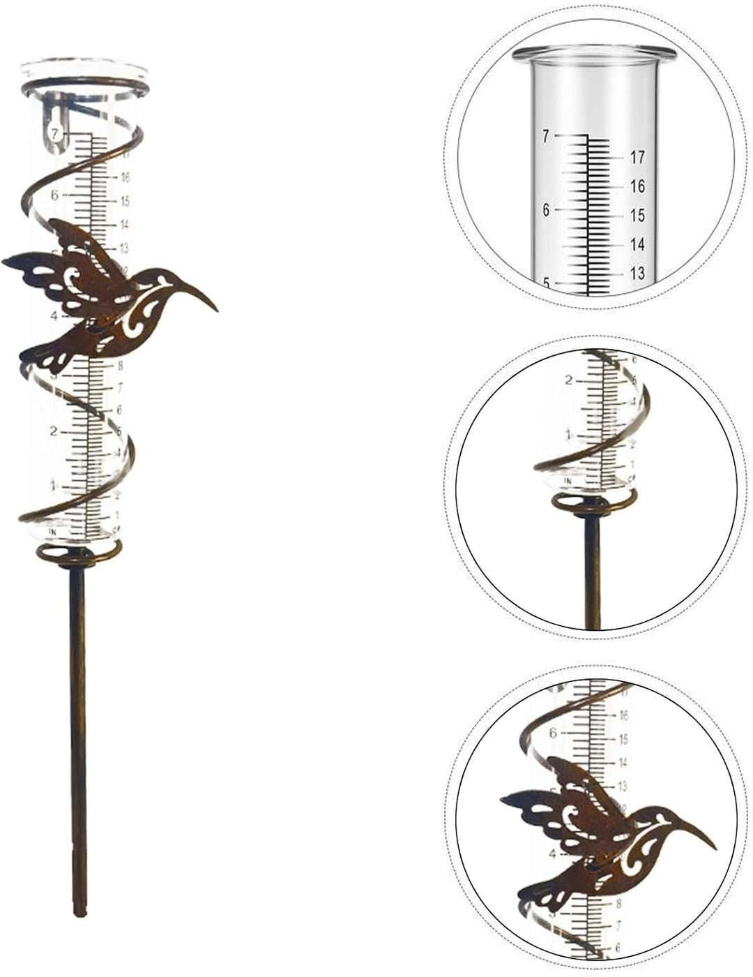 HOMURY Garten Regenmesser Glas Niederschlagsmesser Regenmesswerkzeuge Regenmesser Litermesser Regenm