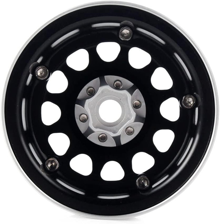 INJORA 4 Stücke 2,2 Beadlock Felgen Metall Räder Felge Set für 1:10 RC Rock Crawler Axial SCX10 RR10