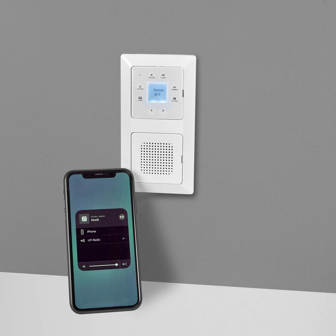 UNITEC Unterputz Radio mit Touchfunktion und Bluetooth, weiss, senkrecht und waagerecht