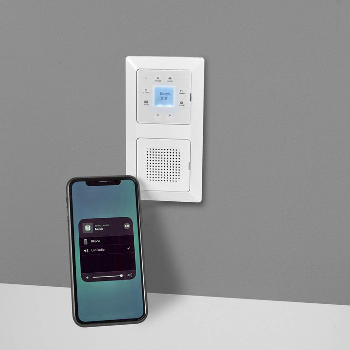 UNITEC Unterputz Radio mit Touchfunktion und Bluetooth, weiss, senkrecht und waagerecht