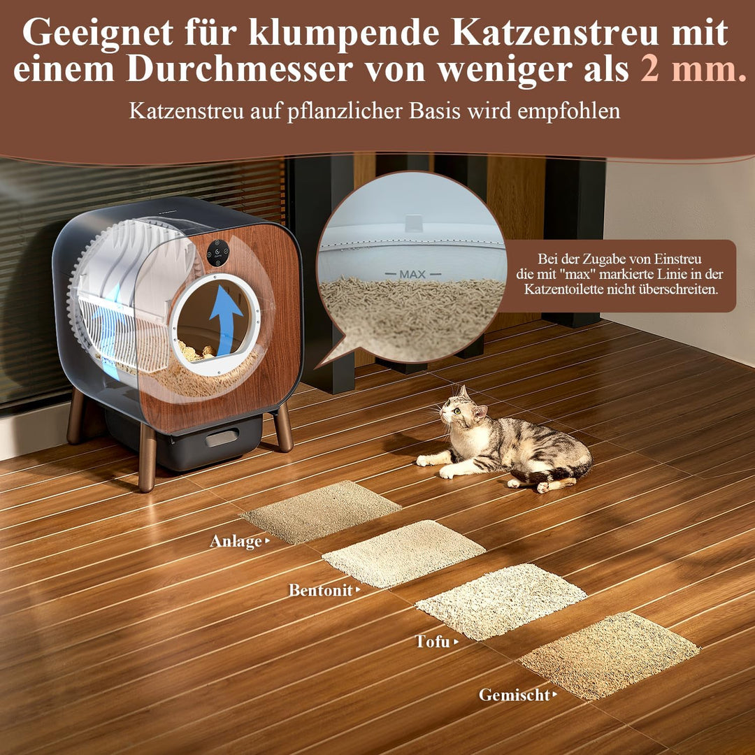 PAWBBY P1 Ultra Katzenklo Selbstreinigend, Selbstreinigende Katzentoilette, TÜV-Zertifizierung, Anti