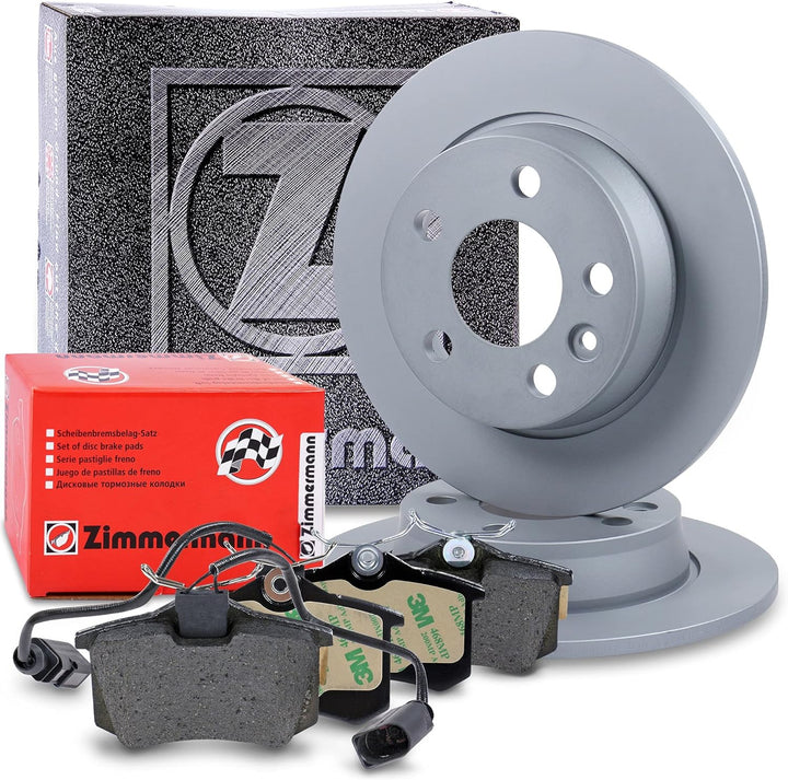 ZIMMERMANN Bremsenset Hinterachse inkl. Bremsscheiben Ø 268 mm Voll + Bremsbeläge hinten + Verschlei