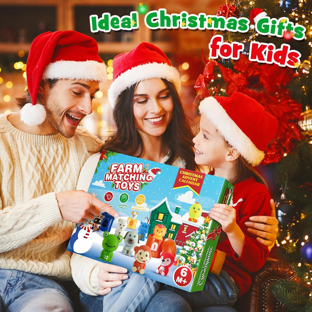 HappyGoLucky Adventskalender Kinder 2023, 24 Überraschungen Baby Geschenk Montessori Lernspielzeug W