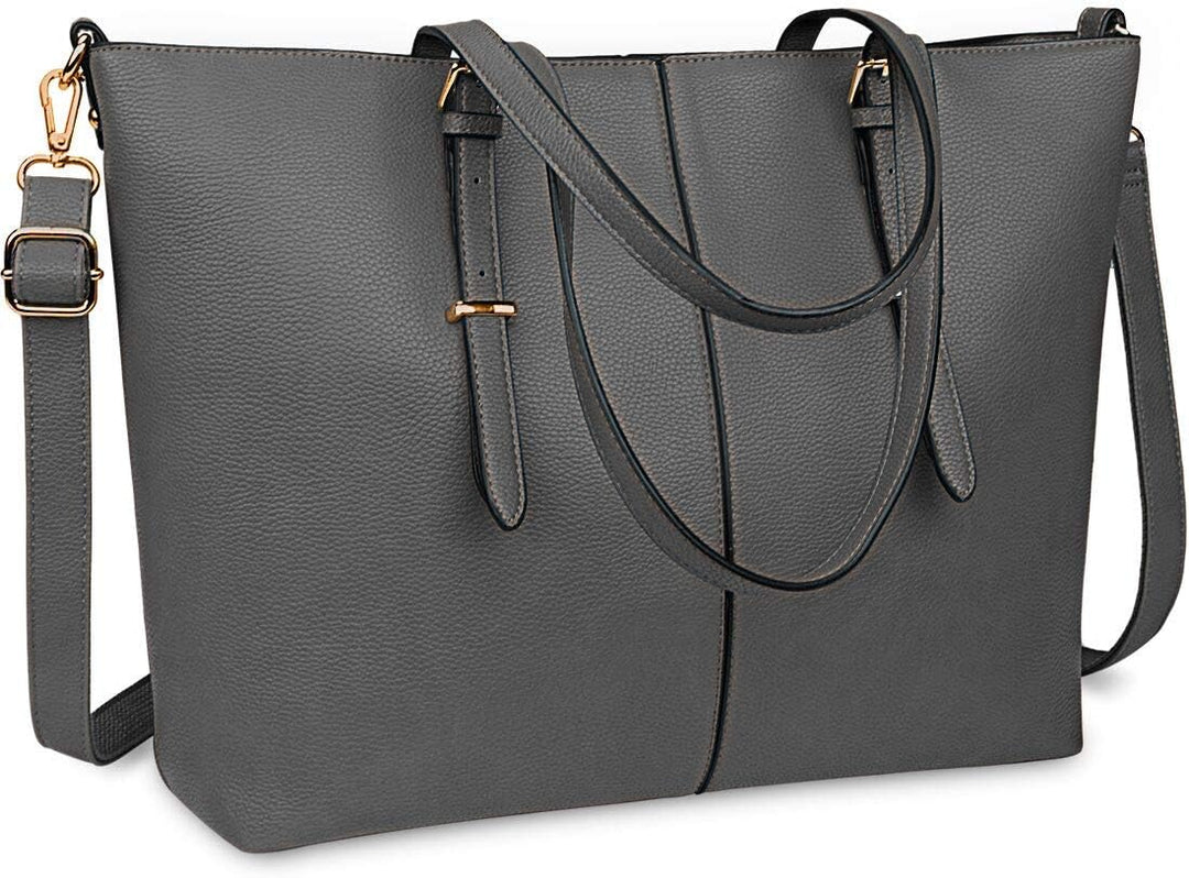 NUBILY Laptop Damen Handtasche 15,6 Zoll Shopper Handtasche Elegant Leder Taschen Grosse Leichte Fra