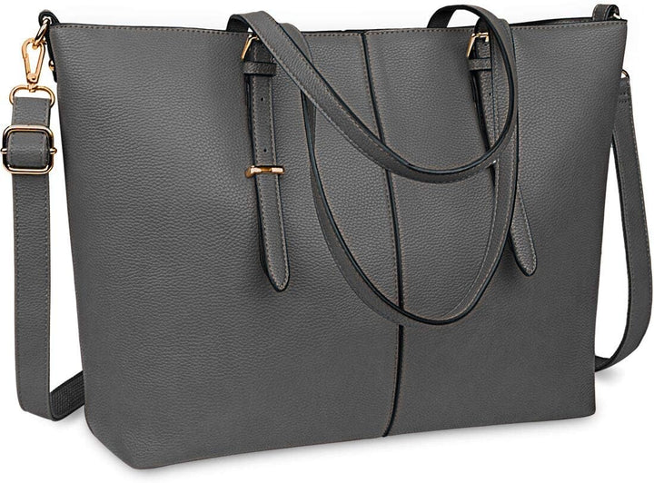 NUBILY Laptop Damen Handtasche 15,6 Zoll Shopper Handtasche Elegant Leder Taschen Grosse Leichte Fra