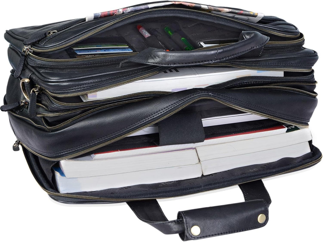 STILORD 'Leopold' XL Echtleder Aktentasche - der verbesserte Geheimtipp für Lehrerzimmer & Büro - Bu