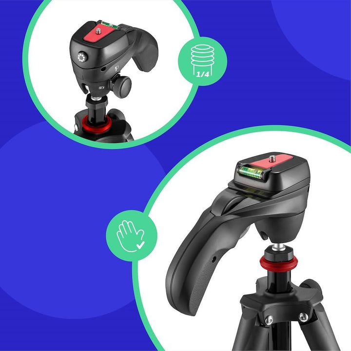 JOBY Compact Action-Stativ, Kamerastativ mit Kugelkopf, Universal ¼-20" Schnellspanner und Tragetasc