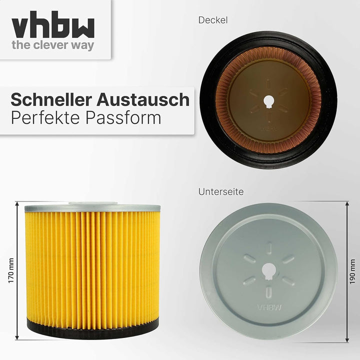 vhbw Staubsaugerfilter kompatibel mit Bosch GAS 12-30 F Professional, PAS 1000, PAS 11-25, PAS 11-25