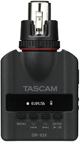 Tascam DR-10X – Audiorecorder zum Aufstecken auf ein Mikrofon, Schwarz Single, Single