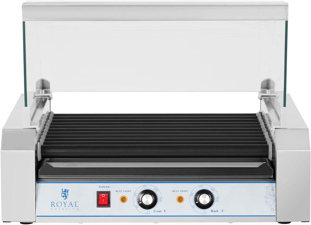 Royal Catering Hot Dog Grill Hot Dog Maschine Hot Dog Maker (11 Rollen, Platz für 20 Würstchen, tefl