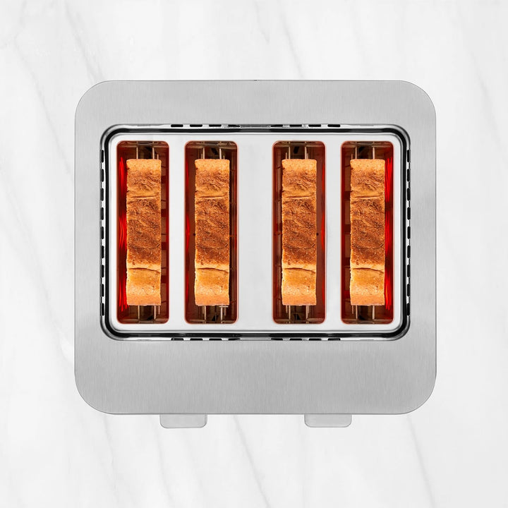 Ufesa Quartet Delux Toaster 4 Scheiben, 2 digitale LCD-Bildschirme, 1500 W, 4 breiter Schlitze, 7 Br