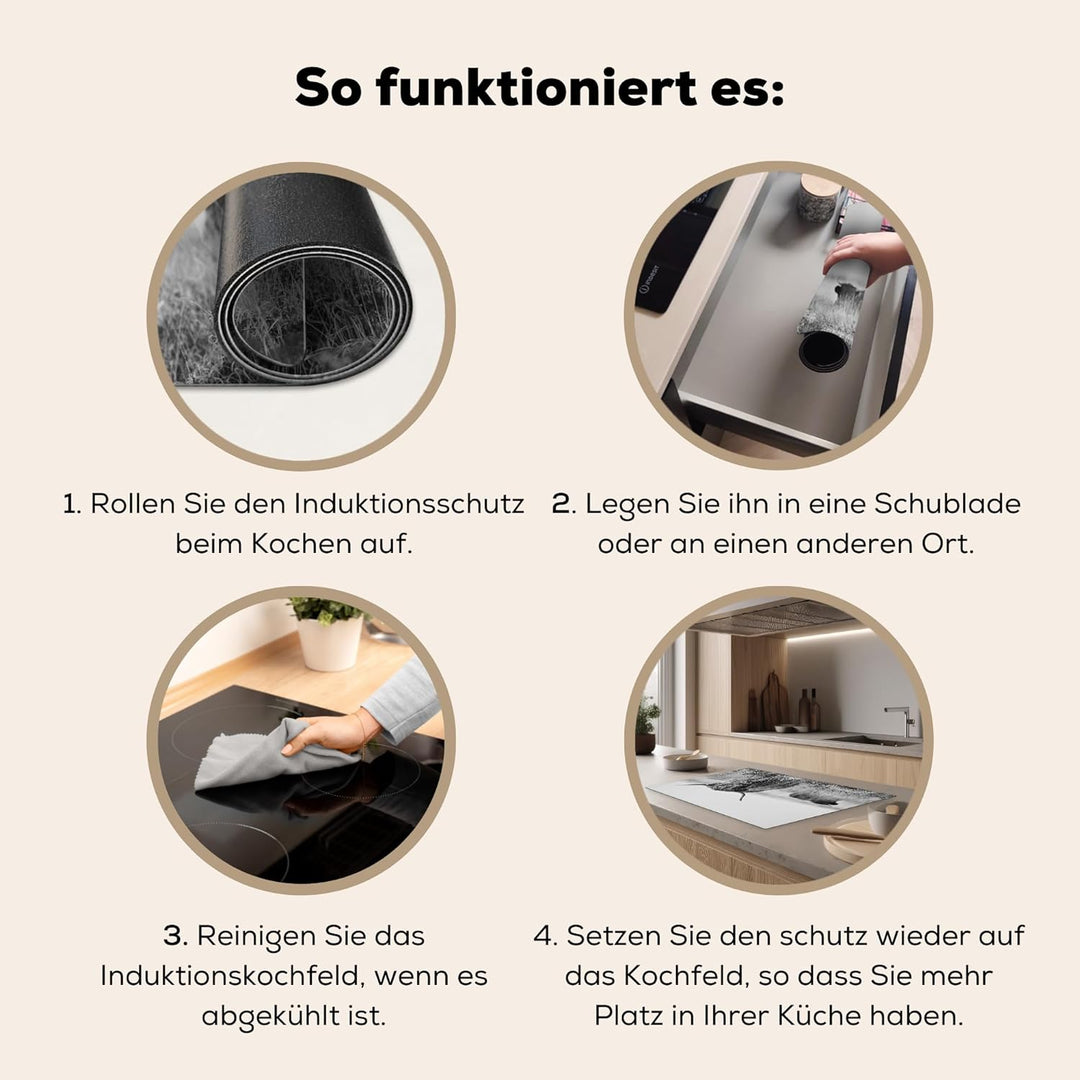 KitchenYeah© Herdabdeckplatte Einteilig Küche Abdeckplatte für Ceranfeld Abdeckung Induktionskochfel