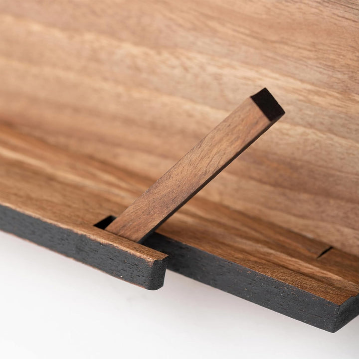 TILISMA-Handgefertigter Kochbuchhalter aus Holz-Buchhalter aus Nussbaumholz für freihändiges Lesen -