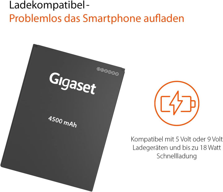 Gigaset Smartphone-Akku - passend für GS5 und GS5 LITE - 4500 mAh - verwendbar als Wechsel- oder Ers