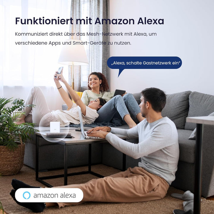 Tenda Nova MW3 Mesh WLAN System - AC1200 Dual Band WLAN Mesh System - empfohlen für Häuser mit 1-3 S