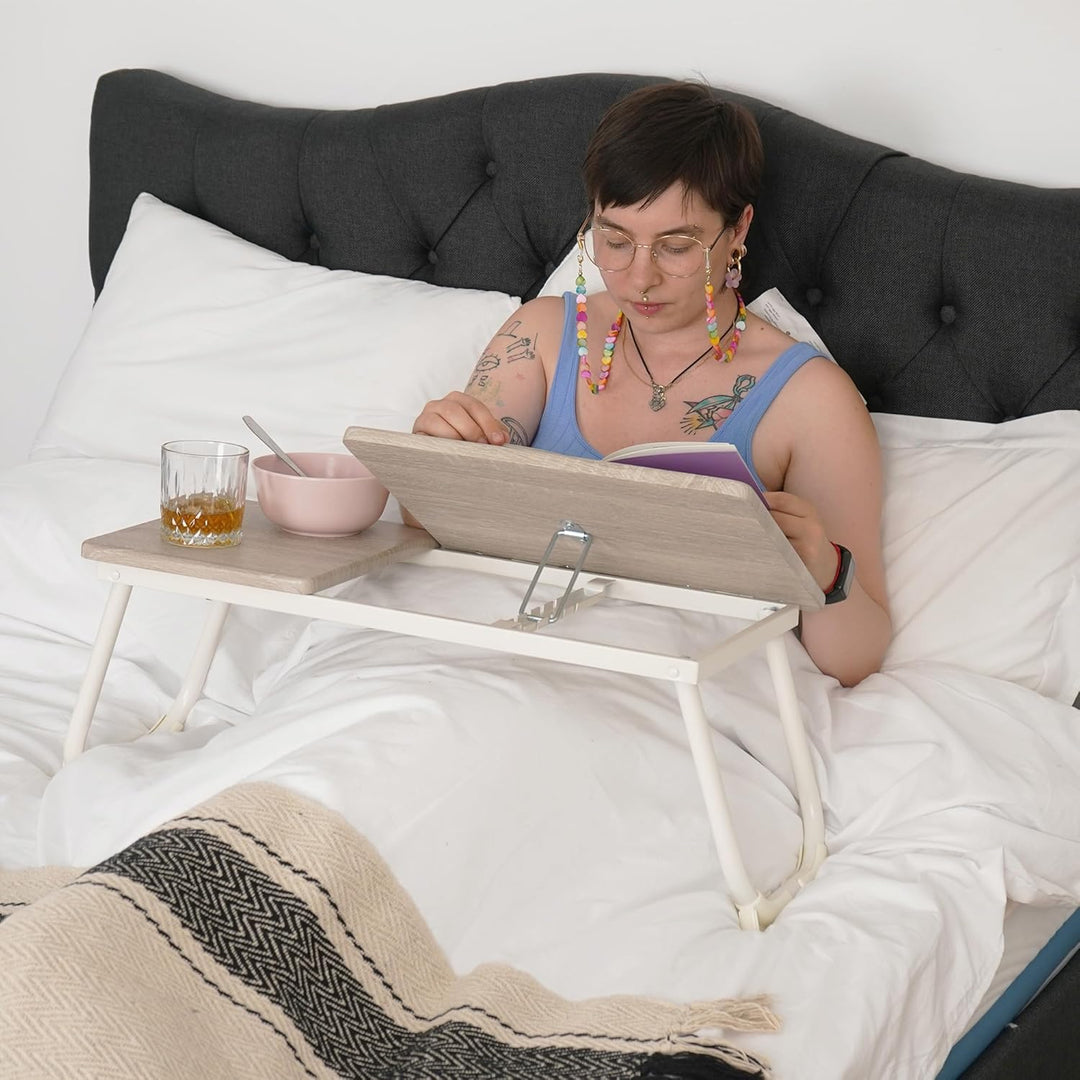 MEUBLE COSY Betttablett Frühstückstablett Laptoptisch Höhenverstellbar mit klappbaren Beinen Betttis