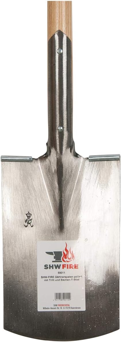SHW-FIRE 2-TLG. Gartenwerkzeug: Holsteiner Schaufel und Gärtnerspaten mit Eschenholz-Stiel, aus Spez