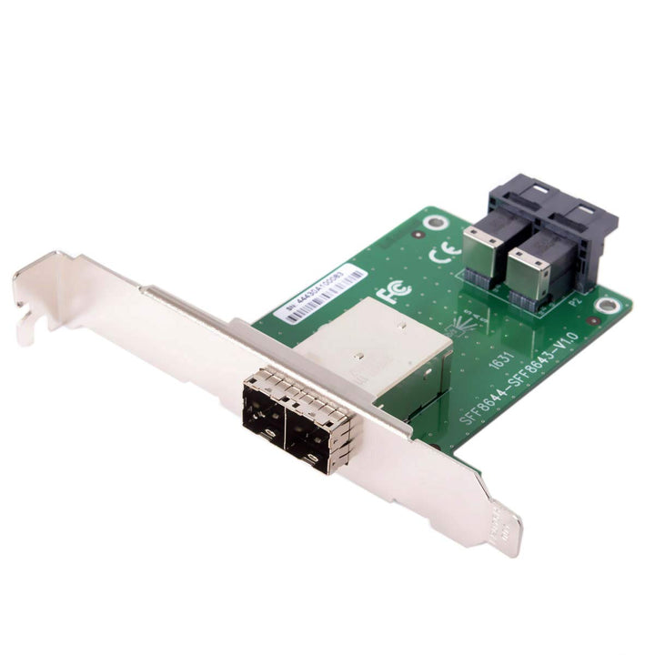 Cablecc Mini SAS HD SFF-8644 auf interne SAS HD SFF-8643 PCBA Buchse Adapter mit Low-Profile-Halteru