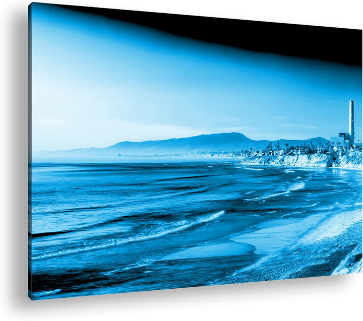 deyoli zauberhafte Küste von Kalifornien Format: 80x60 Effekt: Monocrome Blau als Leinwand, Motiv fe