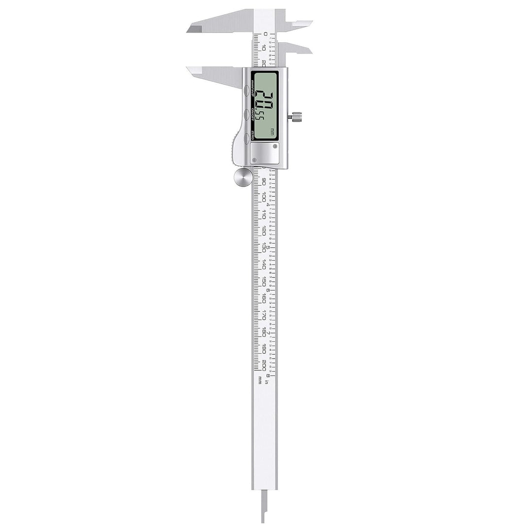 B33CS Bolwins Digitale Edelstahl-Schieblehre – Präzises 200mm Messwerkzeug mit Grossem LCD Display,