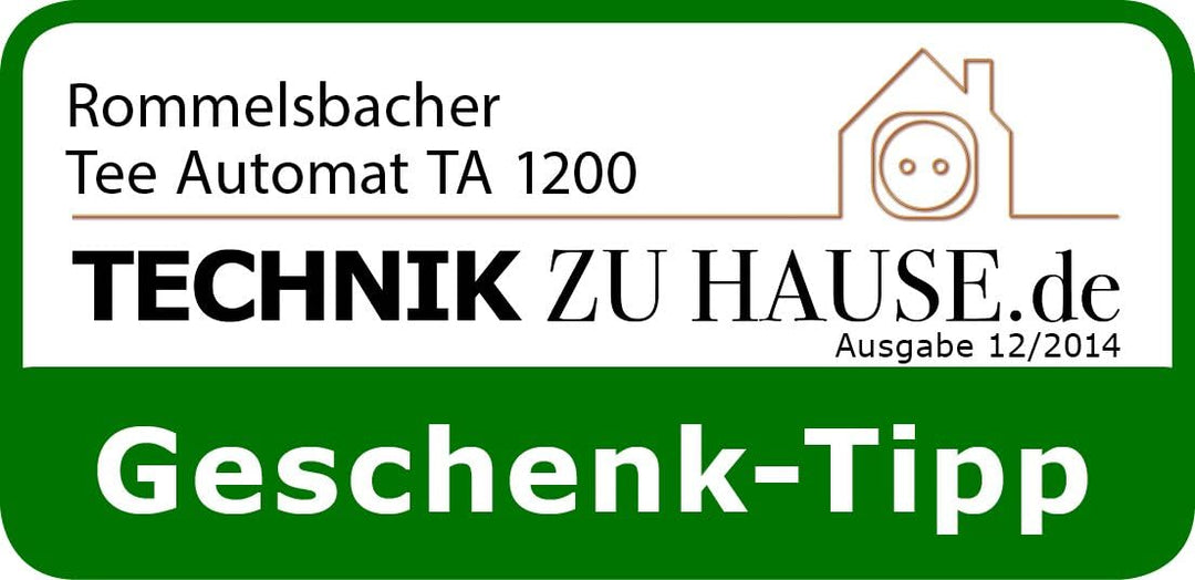 ROMMELSBACHER Tee Automat TA 1200 - 5 Programme, 4 Brühtemperaturen (80/85/90/100 °C), Ziehzeit bis