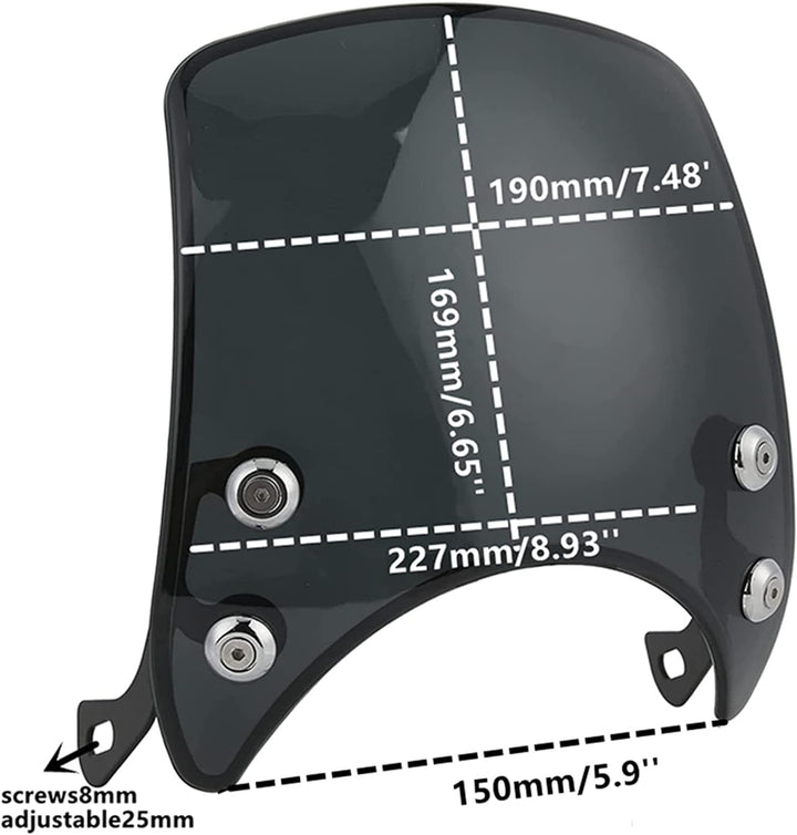 Motorrad Scheinwerfer Verkleidung Retro Universal Motorrad Fly Screen Wind Schutz Scheibe Motorrad Z