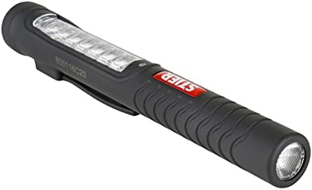 STIER LED-Stiftleuchte, 150 Lumen Vorderseite, 50 Lumen Hochleistungs-Spotlight, Magnet & Taschenkli