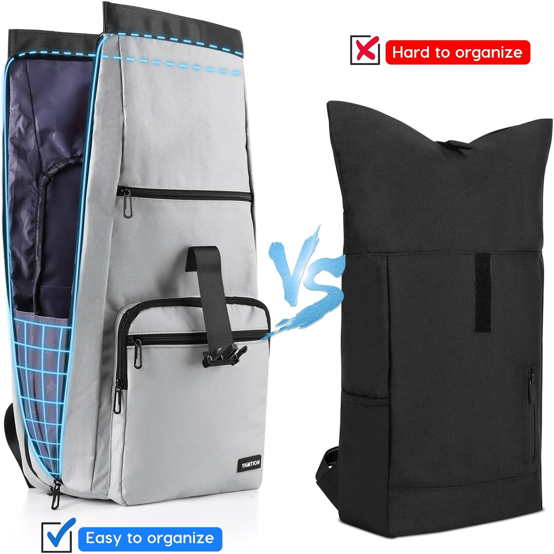 YAMTION 17" Rucksack Damen Stadtrucksack Herren Roll Top,Rucksack Laptop Unisex mit Laptopfach & USB
