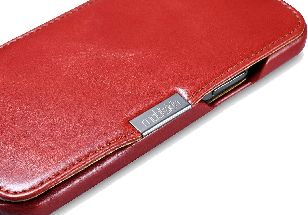 Mobiskin Hülle kompatibel mit Apple iPhone 12 Mini (5,4 Zoll), Handyhülle mit echtem Leder, Case, Sc