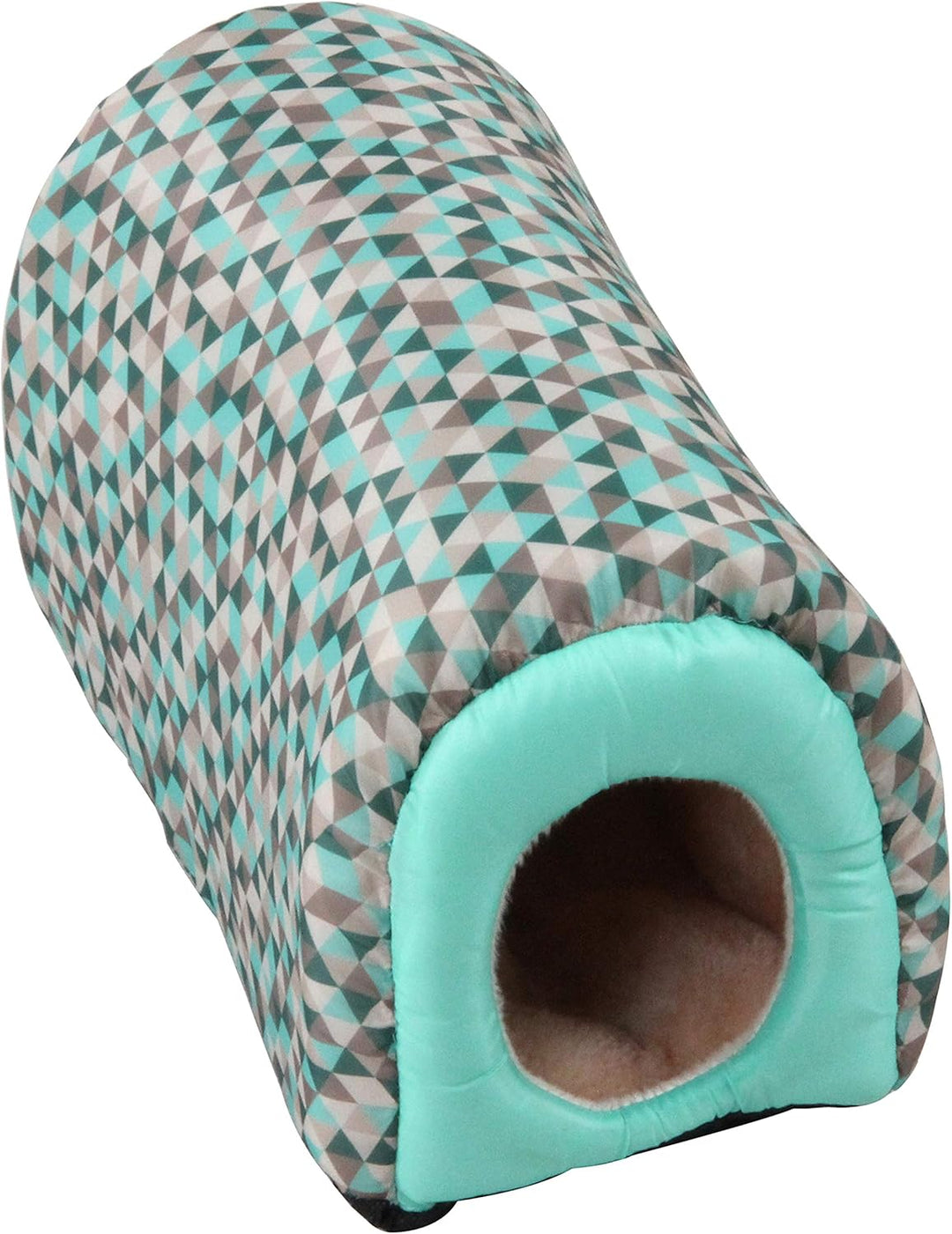Dehner Kleintier-Kuschelhöhle Hideout, ca. 30.5 x 15 x 18 cm, Nylon/Plüsch, türkis/grau