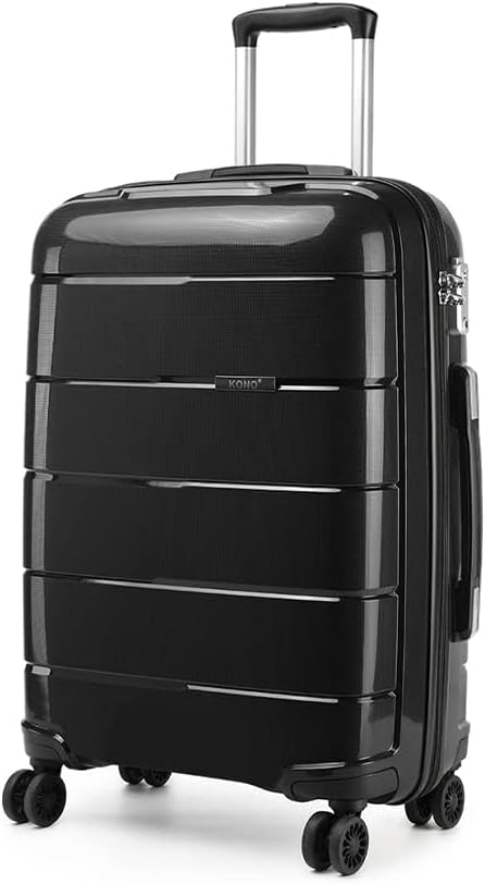KONO Hartschalenkoffer Koffer Trolley Reisekoffer mit 4 Rollen TSA Schloss und YKK Reissverlüsse Pol