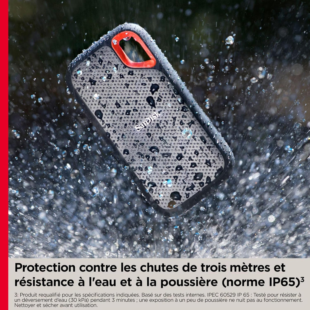 SanDisk Extreme Portable SSD 500 GB (tragbare NVMe SSD, USB-C, bis zu 1.050 MB/s Lesegeschwindigkeit