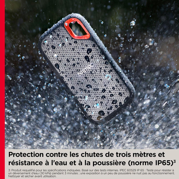 SanDisk Extreme Portable SSD 500 GB (tragbare NVMe SSD, USB-C, bis zu 1.050 MB/s Lesegeschwindigkeit