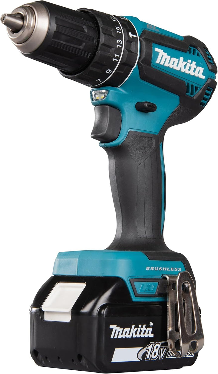 Makita DHP485RTJ Akku-Schlagbohrschrauber 18 V / 5,0 Ah, 2 Akkus, Ladegerät im MAKPAC mit 2 Akkus +