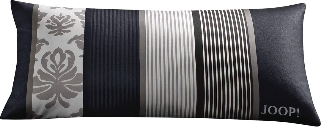 JOOP! 4022 Ornament Stripe Mako-Satin-Kissenbezug 40x80 schwarz-9 Kissenbezug einzeln 40x80 cm Schwa