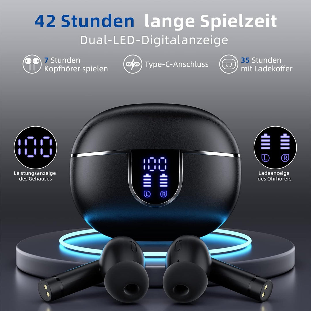 Ulfsaar Bluetooth Kopfhörer, 2023 Neue Kopfhörer Kabellos Bluetooth 5.3 mit HD Mikrofon HiFi Stereo