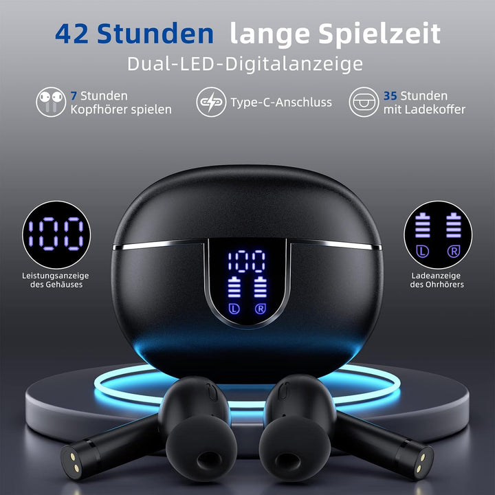 Ulfsaar Bluetooth Kopfhörer, 2023 Neue Kopfhörer Kabellos Bluetooth 5.3 mit HD Mikrofon HiFi Stereo