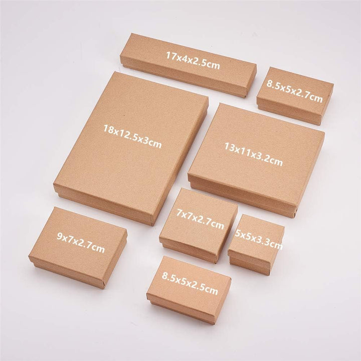BENECREAT 12 Pack Halskette Ring Box 18x12,5x3cm Kraft Brown Rechteck Karton Schmuckschatullen Gross